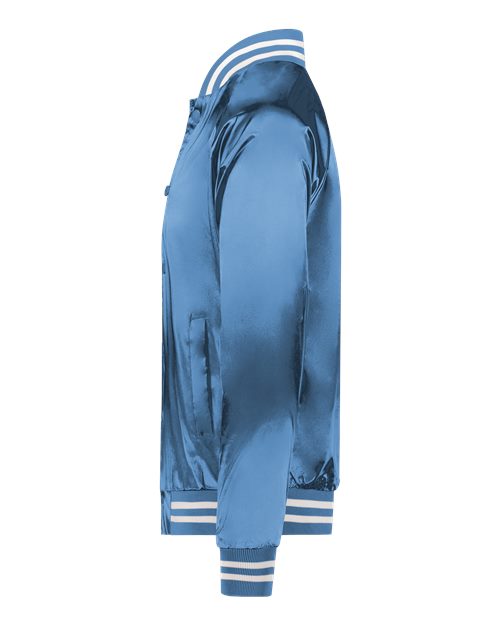 Augusta Sportswear Satin Baseball Jacket Striped Trim 3610