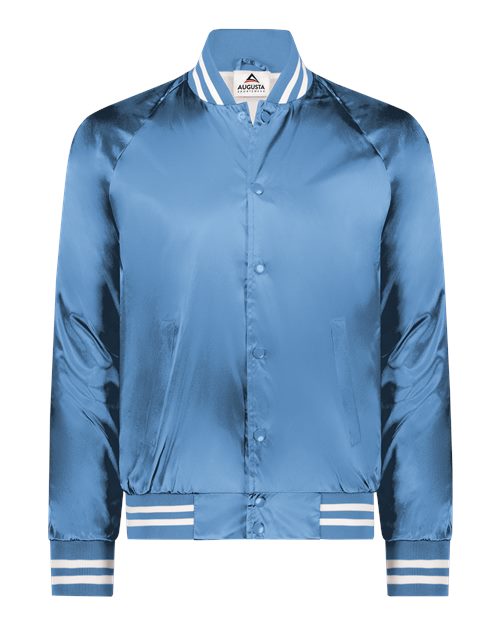 Augusta Sportswear Satin Baseball Jacket Striped Trim 3610