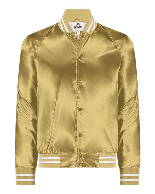 Augusta Sportswear Satin Baseball Jacket Striped Trim 3610