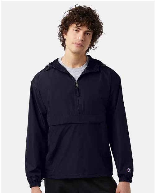 Custom Embroidered Champion Hooded Packable Quarter-Zip Jacket CO200