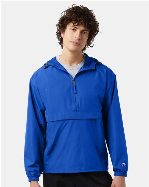 Custom Embroidered Champion Hooded Packable Quarter-Zip Jacket CO200