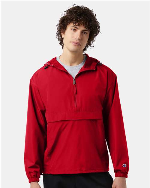 Custom Embroidered Champion Hooded Packable Quarter-Zip Jacket CO200