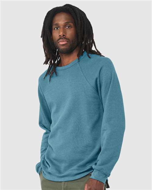 BELLA + CANVAS Sponge Fleece Raglan Crewneck Sweatshirt 3901 Heather Deep Teal