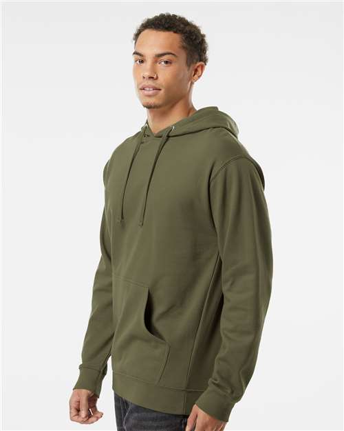 Independent Trading Co. Midweight Hooded Sweatshirt SS4500 Army Custom Embroidered Business Logo