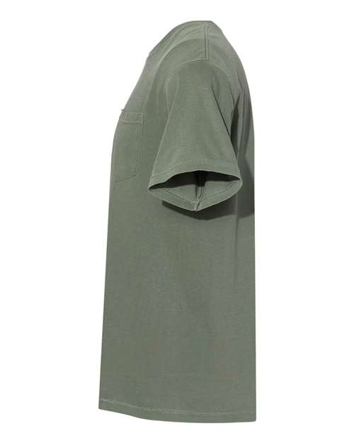 Comfort Colors Garment-Dyed Heavyweight Pocket T-Shirt 6030 Moss Custom Embroidered Business Logo