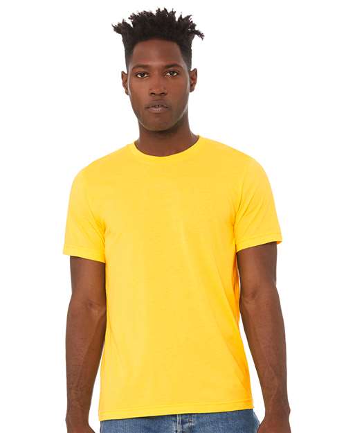 Custom Embroidered BELLA + CANVAS CVC Jersey Tee 3001CVC Heather Yellow