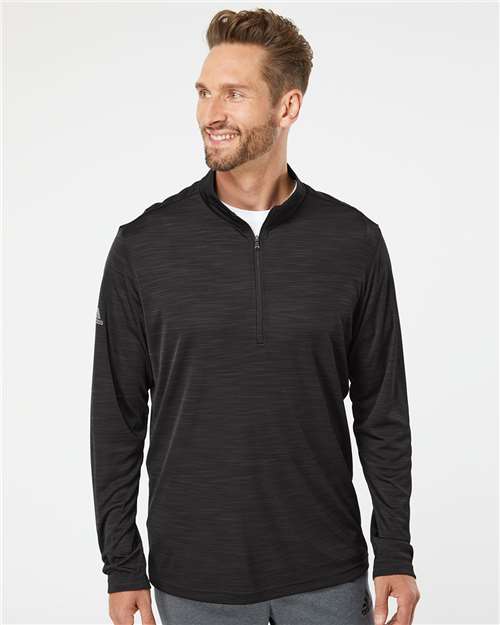 Custom Embroidered Adidas Lightweight Mélange Quarter-Zip Pullover A475