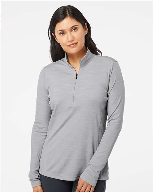Custom Embroidered Adidas Women's Lightweight Mélange Quarter-Zip Pullover A476