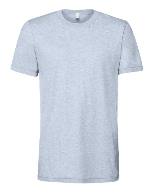 BELLA + CANVAS CVC Jersey Tee 3001CVC Heather Prism Blue Custom Embroidered Business Logo