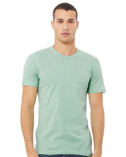 Custom Embroidered BELLA + CANVAS CVC Jersey Tee 3001CVC Heather Prism Mint