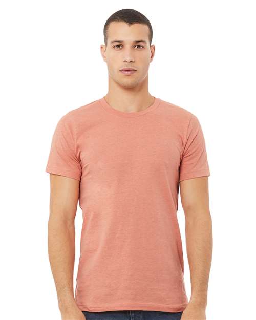 Custom Embroidered BELLA + CANVAS CVC Jersey Tee 3001CVC Heather Prism Sunset