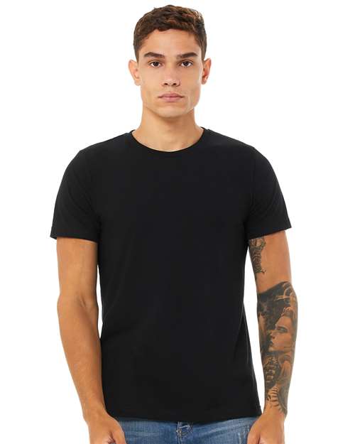 Custom Embroidered BELLA + CANVAS CVC Jersey Tee 3001CVC Solid Black Blend