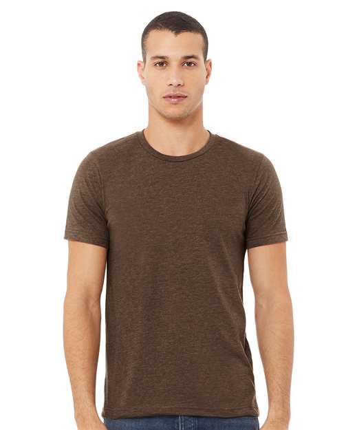 Custom Embroidered BELLA + CANVAS CVC Jersey Tee 3001CVC Heather Brown