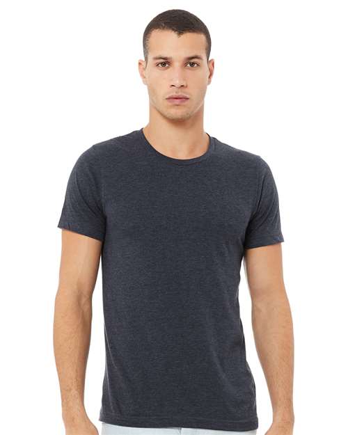 Custom Embroidered BELLA + CANVAS CVC Jersey Tee 3001CVC Heather Navy
