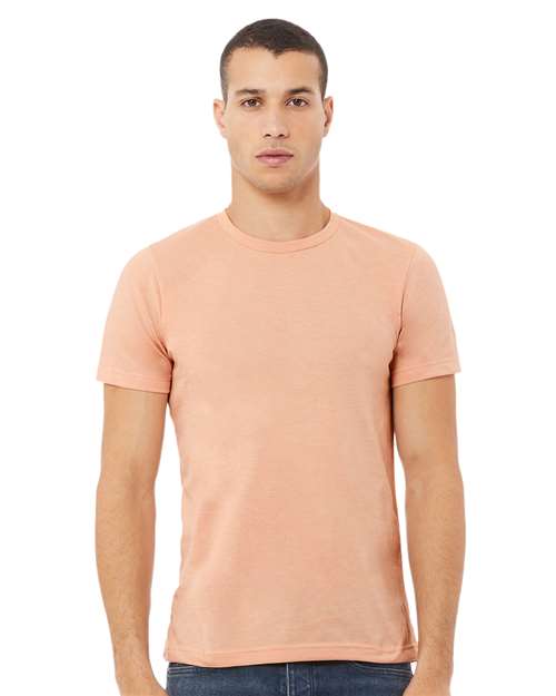 Custom Embroidered BELLA + CANVAS CVC Jersey Tee 3001CVC Heather Peach