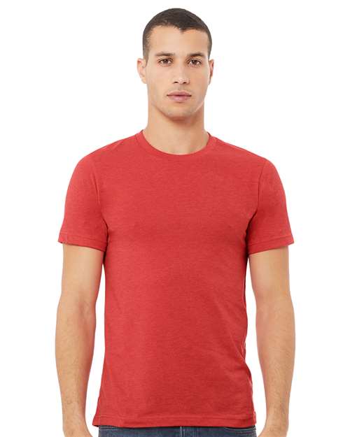 Custom Embroidered BELLA + CANVAS CVC Jersey Tee 3001CVC Heather Red