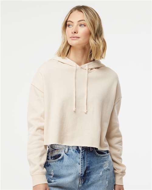 Custom Embroidered Independent Trading Co. Women’s Lightweight Crop Hooded Sweatshirt AFX64CRP