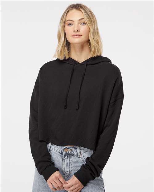 Custom Embroidered Independent Trading Co. Women’s Lightweight Crop Hooded Sweatshirt AFX64CRP