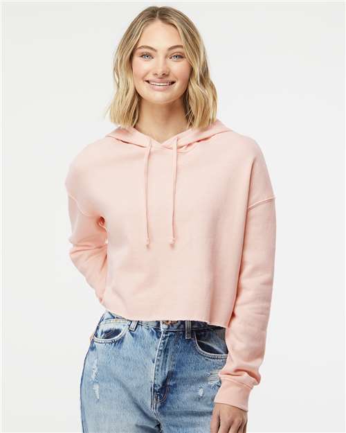 Custom Embroidered Independent Trading Co. Women’s Lightweight Crop Hooded Sweatshirt AFX64CRP