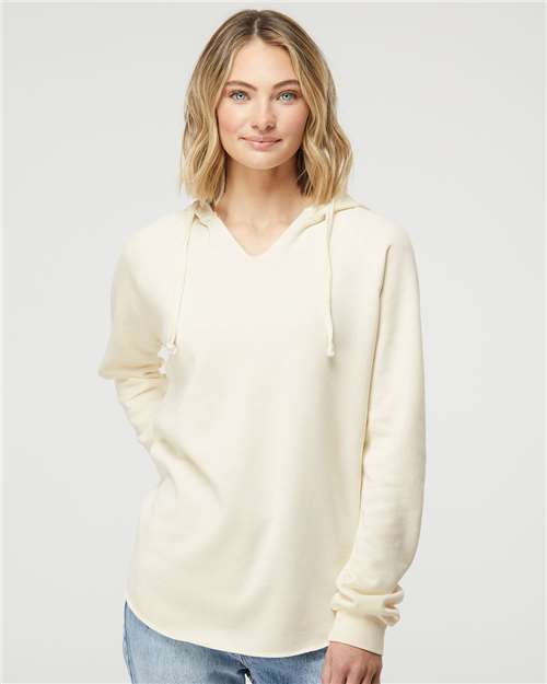 Custom Embroidered Independent Trading Co. Women’s Lightweight California Wave Wash Hooded Sweatshirt PRM2500