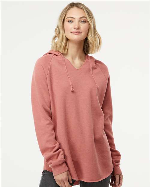 Custom Embroidered Independent Trading Co. Women’s Lightweight California Wave Wash Hooded Sweatshirt PRM2500
