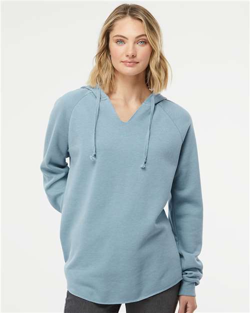 Custom Embroidered Independent Trading Co. Women’s Lightweight California Wave Wash Hooded Sweatshirt PRM2500