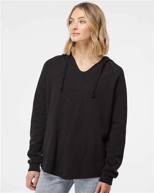 Custom Embroidered Independent Trading Co. Women’s Lightweight California Wave Wash Hooded Sweatshirt PRM2500