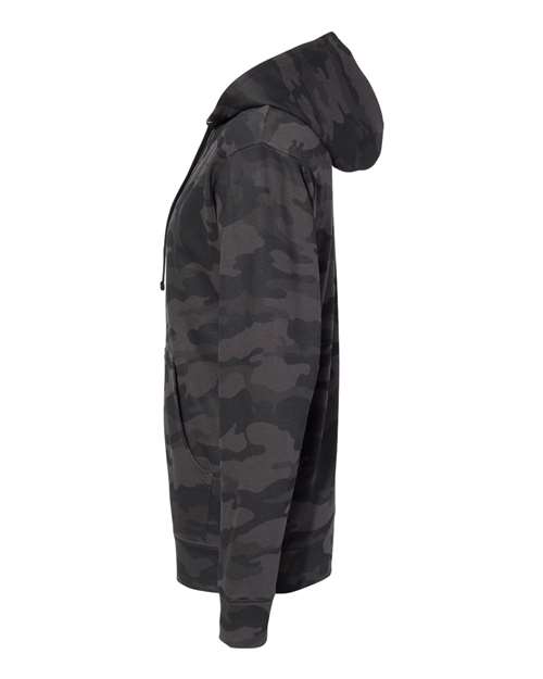 Independent Trading Co. Midweight Hooded Sweatshirt SS4500 Black Camo Custom Embroidered Business Logo