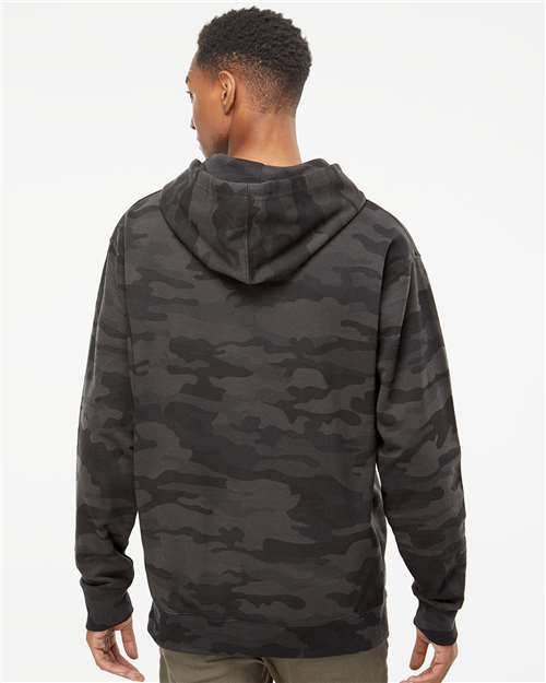 Independent Trading Co. Midweight Hooded Sweatshirt SS4500 Black Camo Custom Embroidered Business Logo