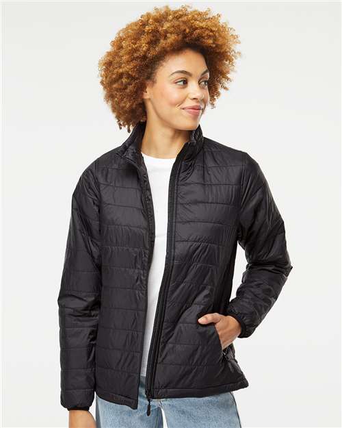 Custom Embroidered Independent Trading Co. Women's Puffer Jacket EXP200PFZ