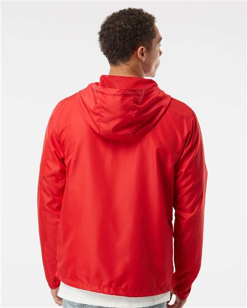 Independent Trading Co. Lightweight Windbreaker Full-Zip Jacket EXP54LWZ Red Custom Embroidered Business Logo