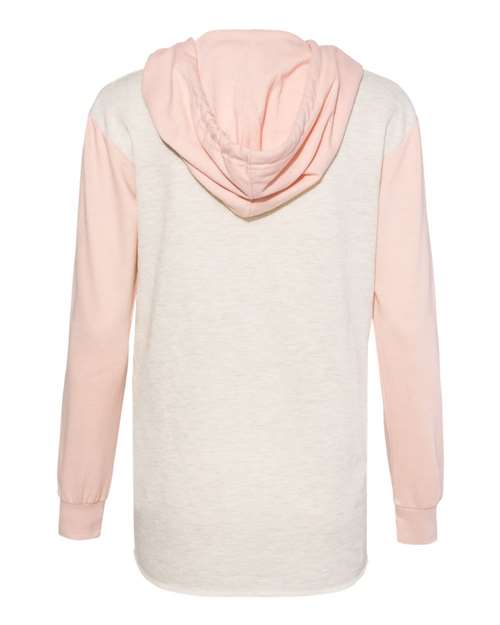 MV Sport Women’s French Terry Hooded Pullover with Colorblocked Sleeves W20145