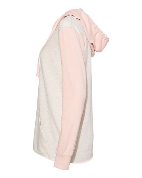 MV Sport Women’s French Terry Hooded Pullover with Colorblocked Sleeves W20145
