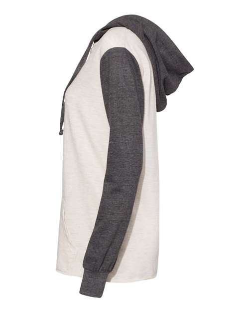 MV Sport Women’s French Terry Hooded Pullover with Colorblocked Sleeves W20145