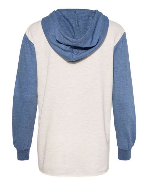 MV Sport Women’s French Terry Hooded Pullover with Colorblocked Sleeves W20145