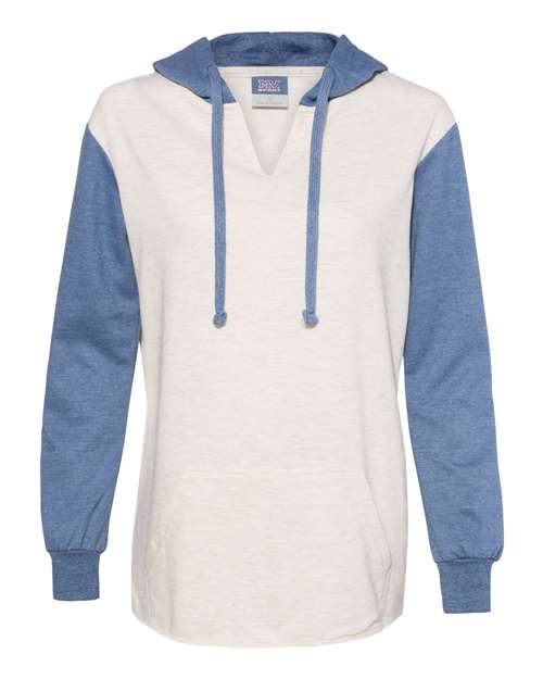 MV Sport Women’s French Terry Hooded Pullover with Colorblocked Sleeves W20145