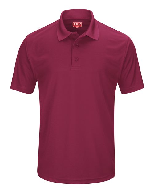 Red Kap Short Sleeve Performance Knit Pocketless Core Polo SK96 Burgundy