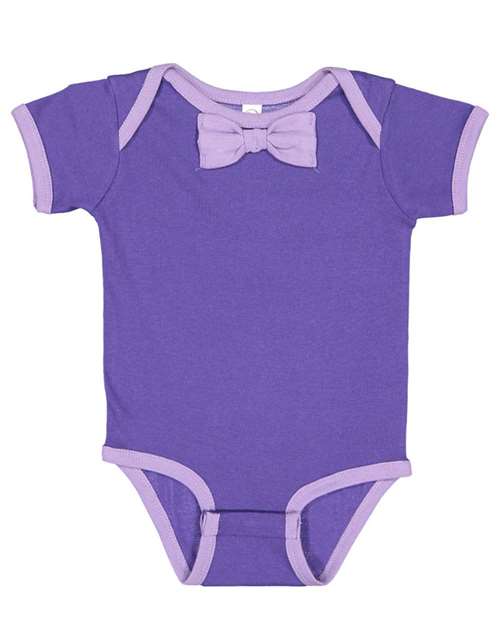 Rabbit Skins Baby Rib Infant Bow Tie Bodysuit 4407