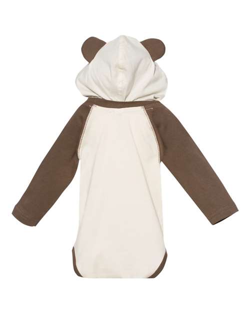 Rabbit Skins Fine Jersey Infant Character Hooded Long Sleeve Bodysuit with Ears 4418