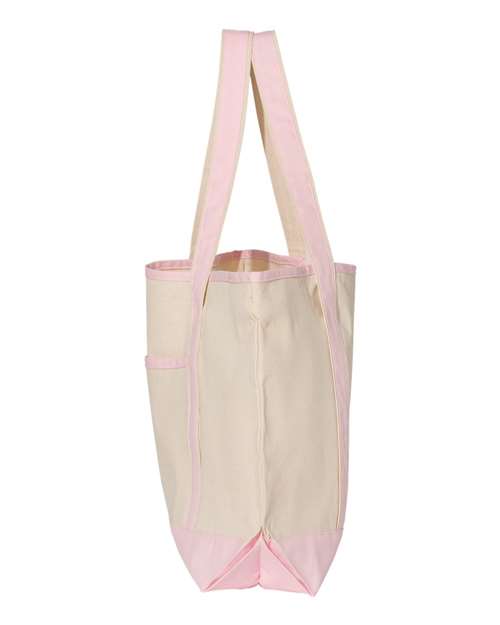 Q-Tees 34.6L Large Canvas Deluxe Tote Q1500 Custom Embroidered Business Logo