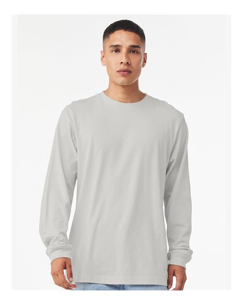 Custom Embroidered BELLA + CANVAS Jersey Long Sleeve Tee 3501 Silver