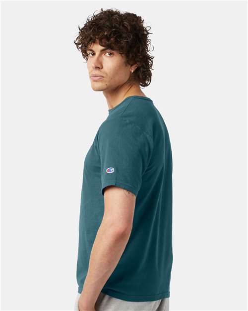 Champion Garment-Dyed T-Shirt CD100 Custom Embroidered Business Logo