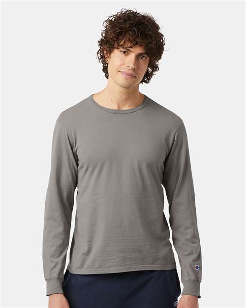 Custom Embroidered Champion Garment-Dyed Long Sleeve T-Shirt CD200