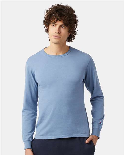 Custom Embroidered Champion Garment-Dyed Long Sleeve T-Shirt CD200