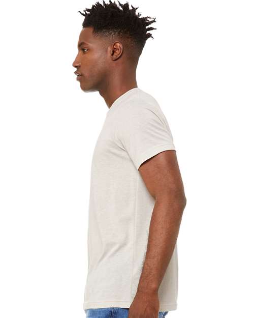 BELLA + CANVAS Triblend Tee 3413 Cement Triblend Custom Embroidered Business Logo