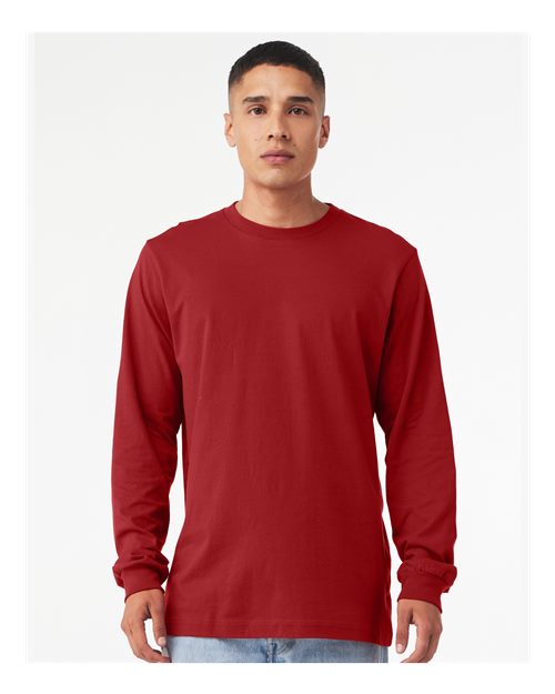Custom Embroidered BELLA + CANVAS Jersey Long Sleeve Tee 3501 Canvas Red