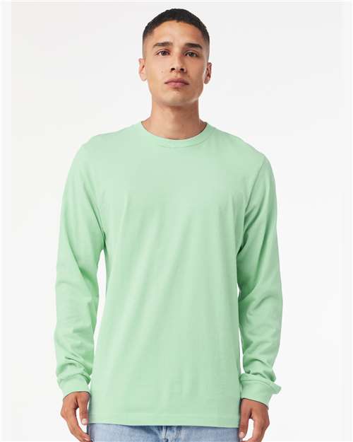 Custom Embroidered BELLA + CANVAS Jersey Long Sleeve Tee 3501 Mint