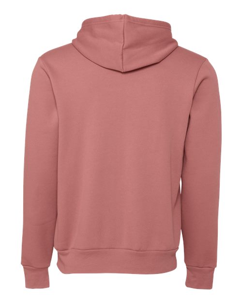 BELLA + CANVAS Sponge Fleece Hoodie 3719 Mauve Custom Embroidered Business Logo