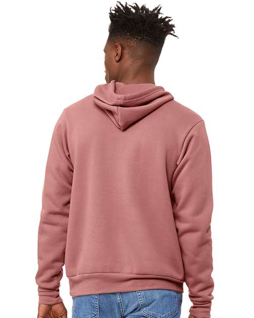 BELLA + CANVAS Sponge Fleece Hoodie 3719 Mauve Custom Embroidered Business Logo