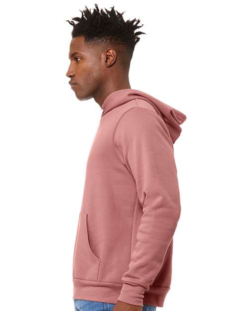 BELLA + CANVAS Sponge Fleece Hoodie 3719 Mauve Custom Embroidered Business Logo